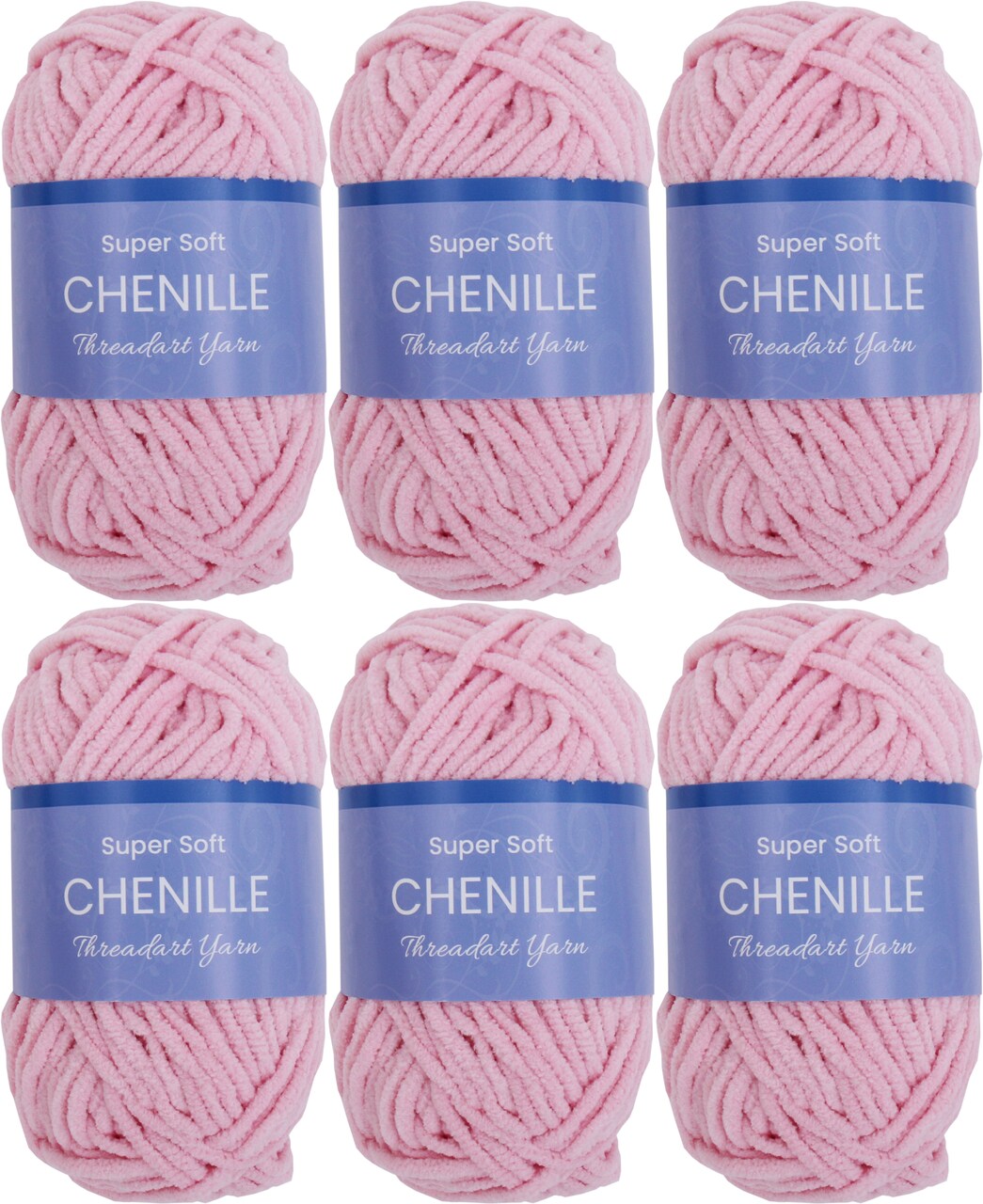 ThreadArt #5 Chenille Yarn for Crocheting, Knitting, Amigurumi, Super Soft Plush Velvet Yarn - 50 Gram 60 yds Fluffy Yarn Skeins
